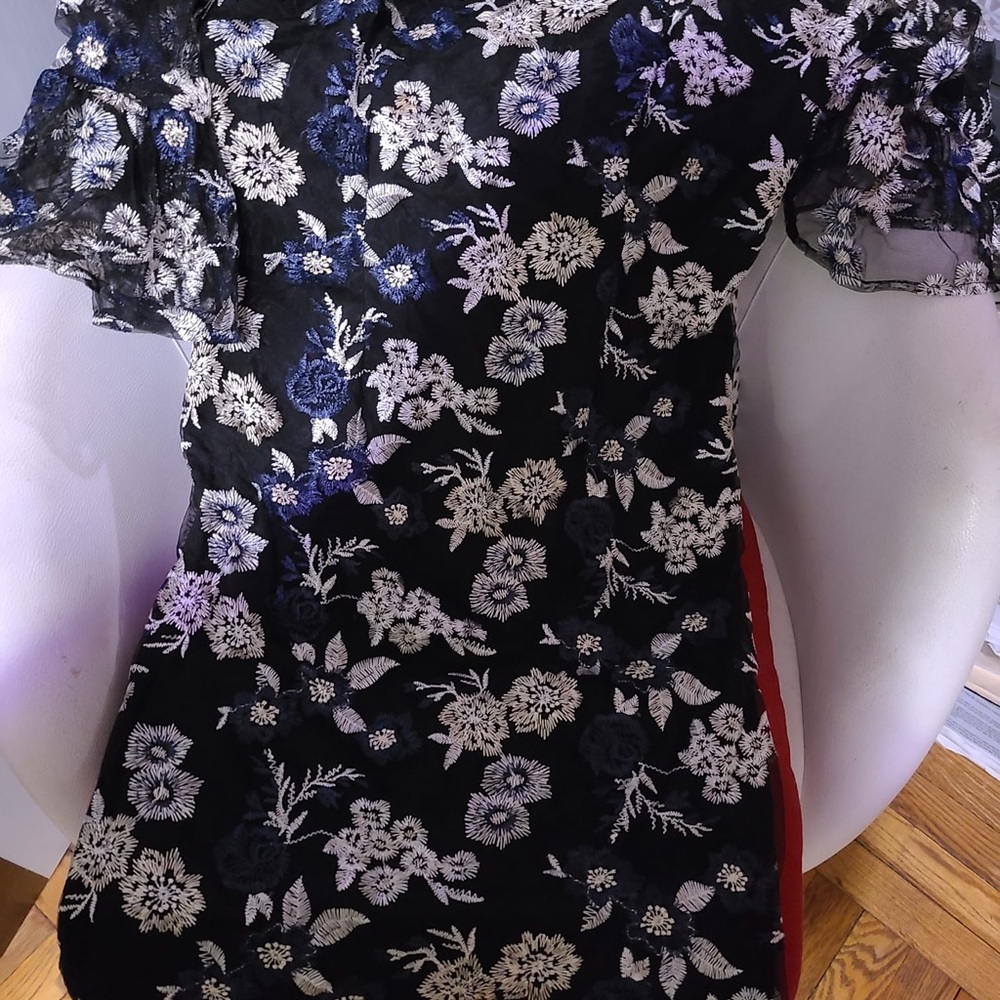 Adrianna Papell Black and White Lace Dress